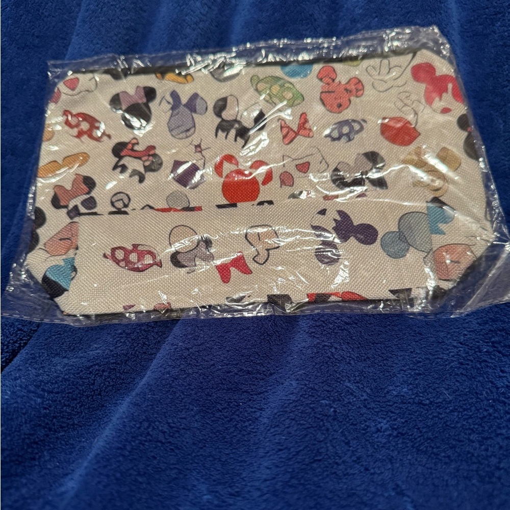 Colorful Canvas Patterned Minnie Mouse Cosmetic Bag